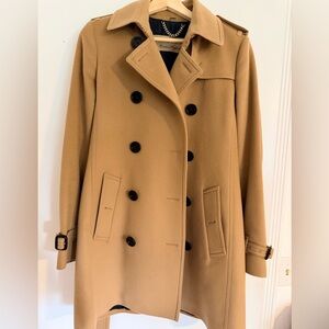 Burberry Camel Double-Breasted Pea Coat